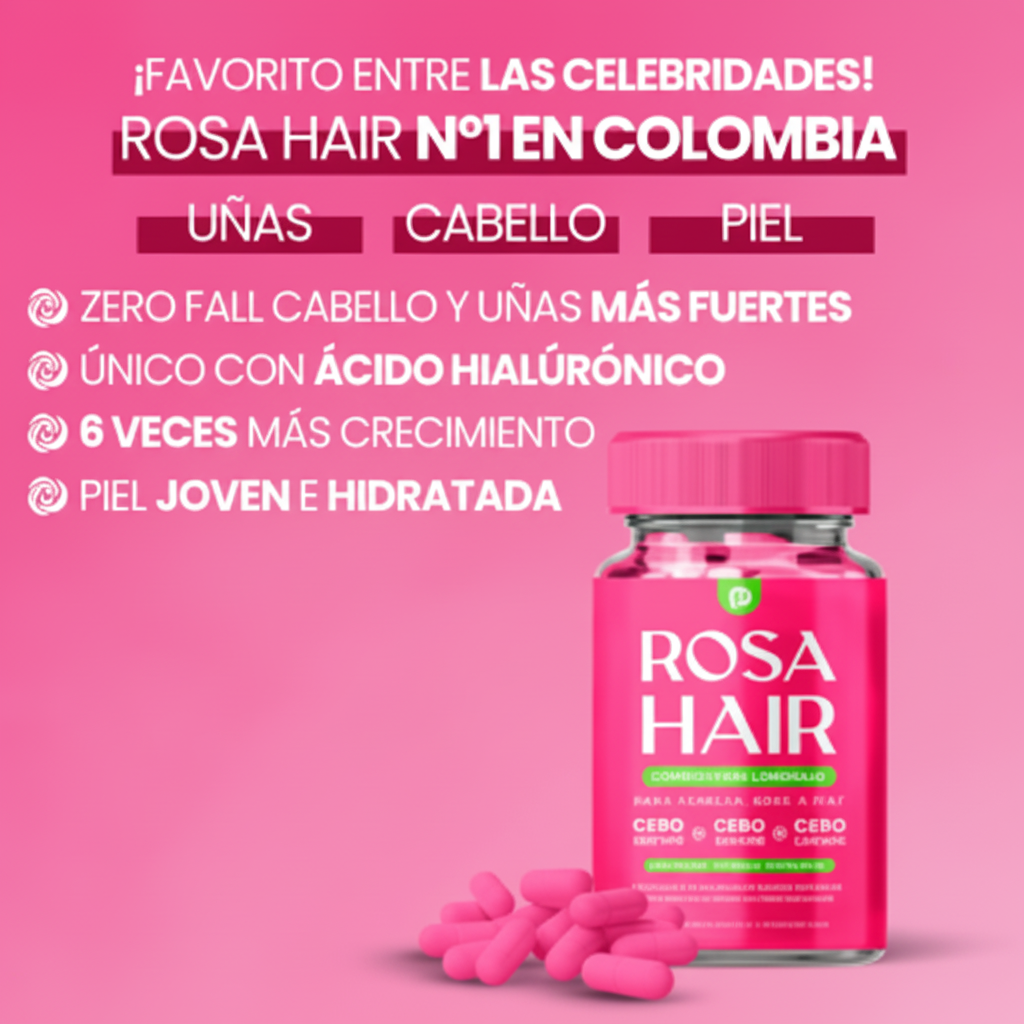 Collageno rosa hair - cabello, uñas, piel mas bello