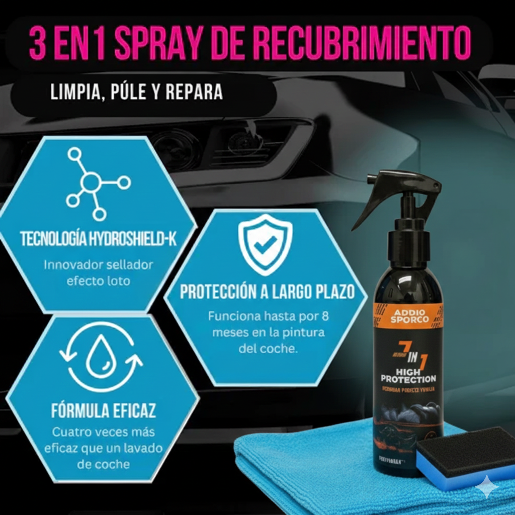 Pack x3 Spray ceramico | escudo hidrofobico contra polvo, Sol y agua