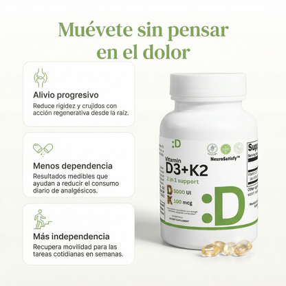 Vitamina D3 + K2 | Aliviate del dolor en la rodilla, las articulaciones y Manos