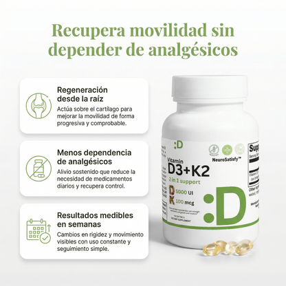 Vitamina D3 + K2 | Aliviate del dolor en la rodilla, las articulaciones y Manos