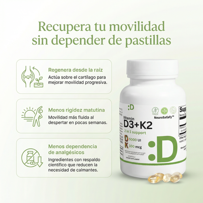 Vitamina D3 + K2 | Aliviate del dolor en la rodilla, las articulaciones y Manos