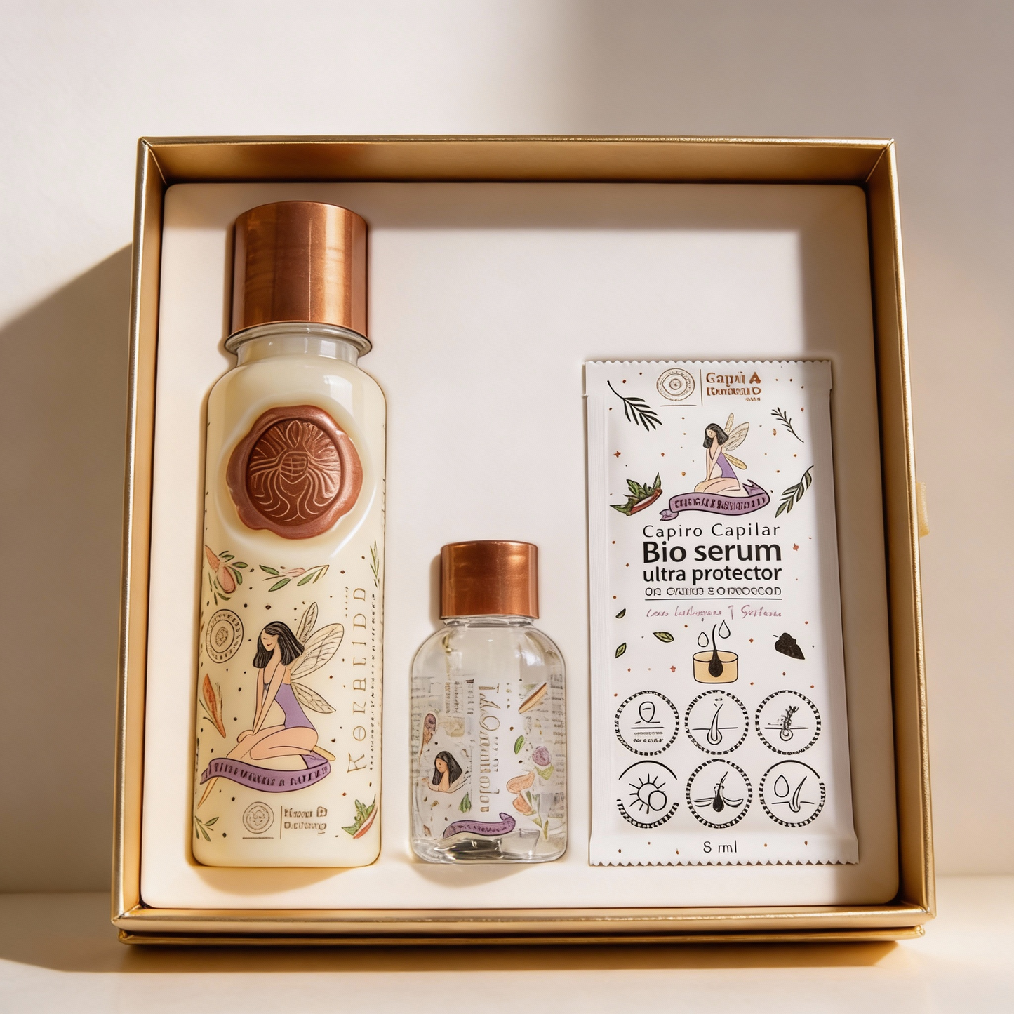 Keratina kit  3 en 1. Tratamiento capilar + Serum capilar + Bio serum en sachet